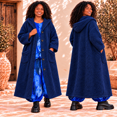 Blauw The Ultimate Cozy Teddy Coat – Oversized & One-Size Curvy Luxe Jas